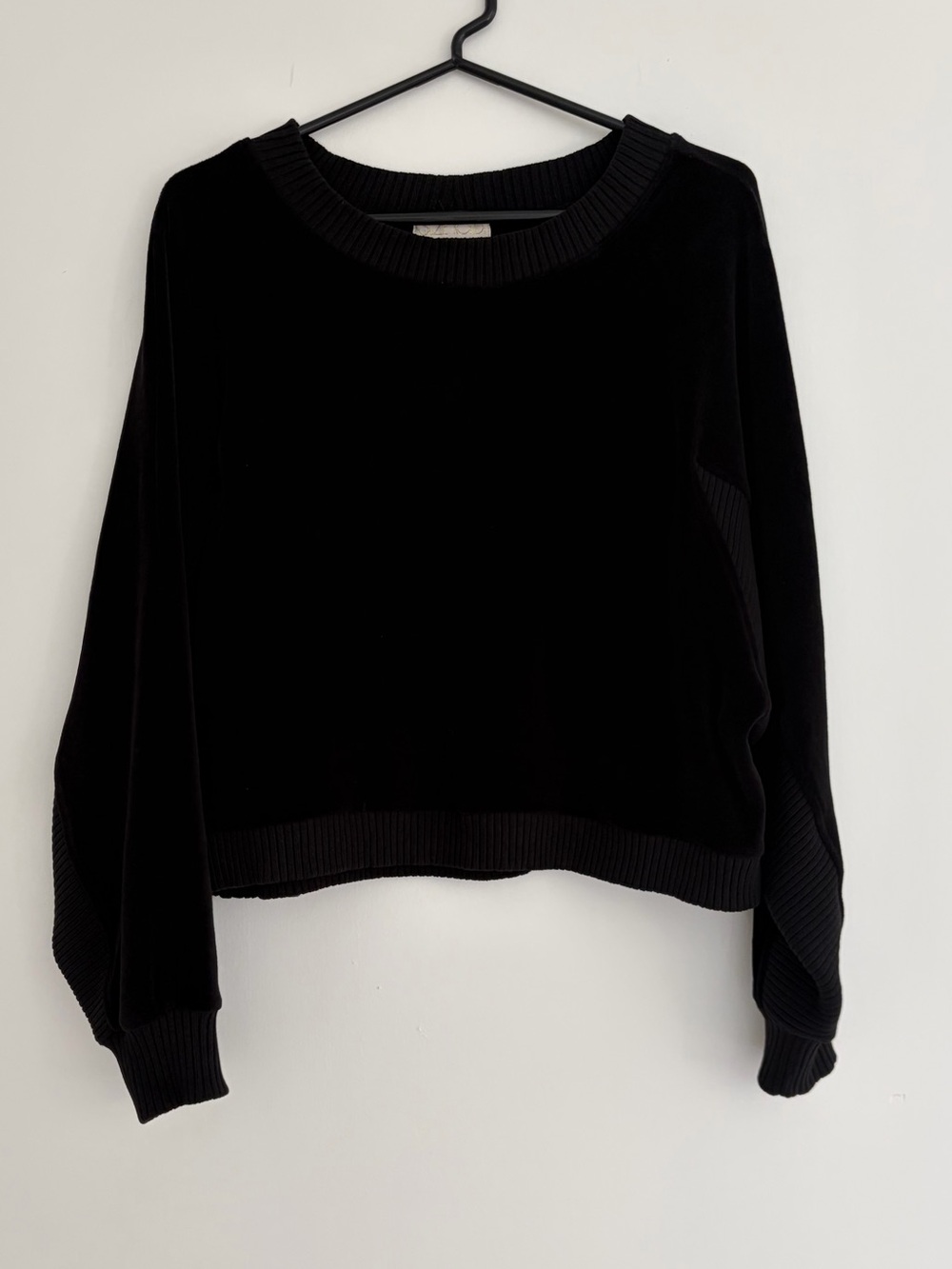 Suzie Kondi Black Velour Batwing Pullover